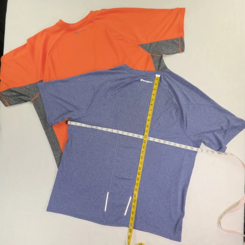 Champion 2-‎ Men's Shirts 2XL 1-Orange/Gray Vapor & 1-Purple Short Sleeve Tee - Picture 6 of 8